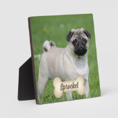 Plaque Photo Os en tons crème avec le nom et la photo de votre  (Recto)