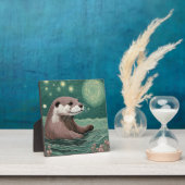 Plaque Photo Otter dans une nuit étoilée Ocean Sage et couleur (Insitu)