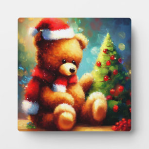Plaque Photo Ours en peluche de Noël 1