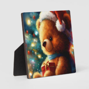 Plaque Photo Ours en peluche de Noël 3