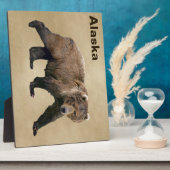 Plaque Photo Ours Kodiak Sur Papier Ancien (Côté)