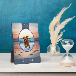 Plaque Photo Oval Photo Beach Dog Memorial Keepsaké