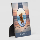 Plaque Photo Oval Photo Beach Dog Memorial Keepsaké (Côté)