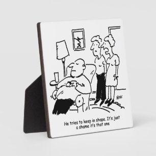 Plaque Photo Overweight Unfit Obese Man Tries to Keep Fit