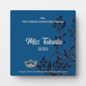 Plaque Photo Pageant Floral Argent couronne Acrylique Prix Plaq (Devant)