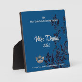 Plaque Photo Pageant Floral Argent couronne Acrylique Prix Plaq (Recto)