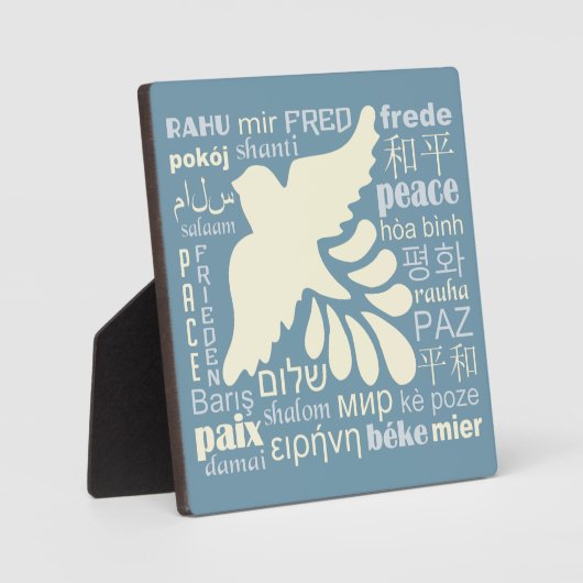 Plaque Photo PAIX en plusieurs langues (Recto)