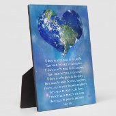 Plaque Photo Paix sur Terre par Lao Tzu (Côté)