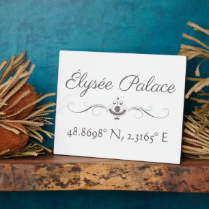 Plaque Photo Palais de l'Élysée Latitude Longitude