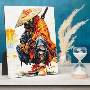 Plaque Photo Palette de Cyber Samouraï couteau néon orange impa