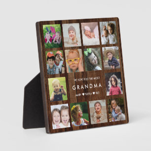 Plaque Photo Pallet Wood We Love You Grandma 14 Photo Collage