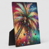 Plaque Photo Palmier de Noël Whimsical Tropical Beach Vivid (Côté)