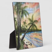 PLAQUE PHOTO PALMIERS TROPICAUX AVEUGLES DE PLAGE (Côté)