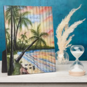 PLAQUE PHOTO PALMIERS TROPICAUX AVEUGLES DE PLAGE (Côté)