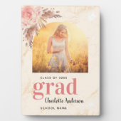 Plaque Photo Pampas de finition herbe photo blush marbre (Devant)