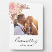 Plaque Photo Pampas herbe rose pâle mariage (Devant)