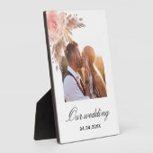 Plaque Photo Pampas herbe rose pâle mariage (Côté)