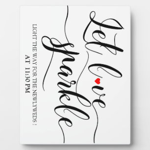 Plaque Photo Pancarte de table avec chevalet Let love Sparkle