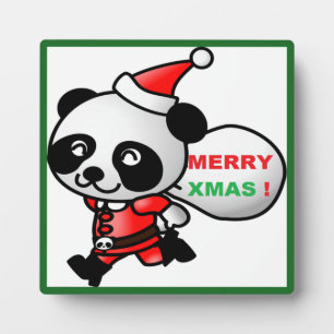 PLAQUE PHOTO PANDA BEAR PÈRE NOËL