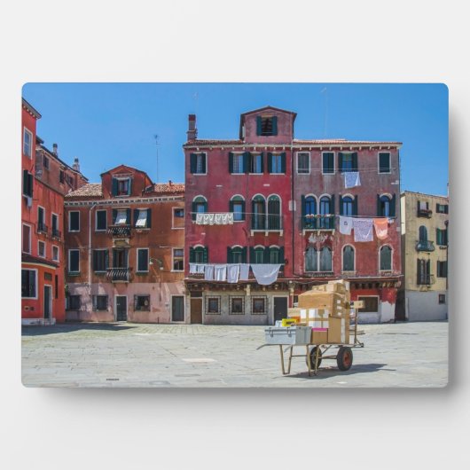 Plaque Photo Panier avec boîtes à Venise (Devant)