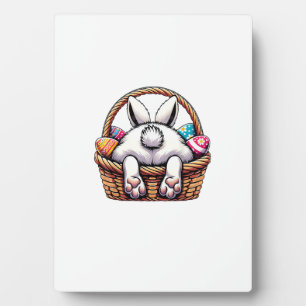 Plaque Photo Panier de lapin mignon de jour de Pâques Chasse d'