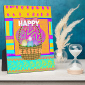 Plaque Photo Panier de Pâques et d'Oeufs inspirés de l'Afrique  (Côté)