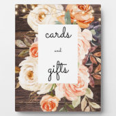 Plaque Photo Panneau Bois Blush Floral Cartes & Cadeaux (Devant)