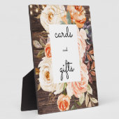 Plaque Photo Panneau Bois Blush Floral Cartes & Cadeaux (Côté)