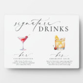 Plaque Photo Panneau boisson Ellesmere Modern Minimal Signature (Devant)