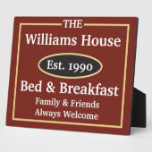 Plaque Photo Panneau chambre d'hôtes personnalisée (Côté)