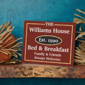 Plaque Photo Panneau chambre d'hôtes personnalisée (Côté)