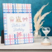 Plaque Photo Panneau de bienvenue Preppy Watercolor Beach Party (Côté)