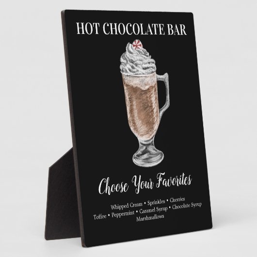 Plaque Photo Panneau de boisson de bar de chocolat chaud (Côté)