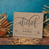 Plaque Photo Panneau de la barre d'alcool mariage (Côté)