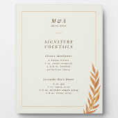 Plaque Photo Panneau de la barre de Mariage d'automne simple (Devant)