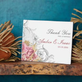 Plaque Photo Panneau de la table de Merci Mariage rose fantaisi (Côté)