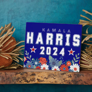 Plaque Photo Panneau de la table électorale florale Harris 2024