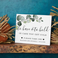 Panneau de mariage Eucalyptus Gold To Have and To 