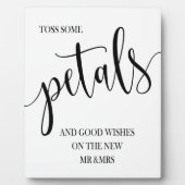 Plaque Photo Panneau de mariage Petals avec chevalet (Devant)