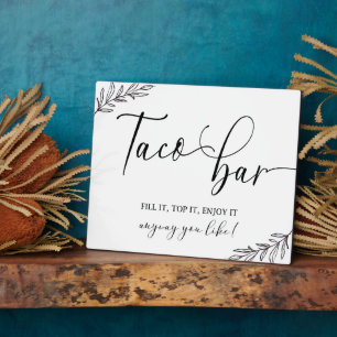 Plaque Photo Panneau de mariage Taco Bar avec chevalet