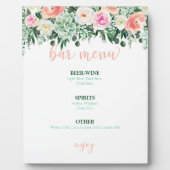 Plaque Photo Panneau de menu Barre - Mariage Succulent (Devant)