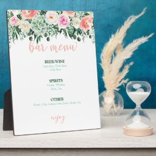 Plaque Photo Panneau de menu Barre - Mariage Succulent