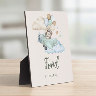 Plaque Photo Panneau de nourriture pour Baby Shower Ourson Avia