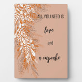 Plaque Photo Panneau de table pour gâteau cupcake à fleurs rose (Devant)