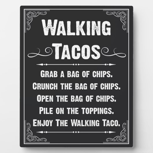Plaque Photo Panneau de Tacos en Marche (Devant)