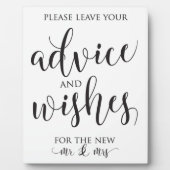 Plaque Photo Panneau Décor Mariage Conseils et Bien Souhaits (Devant)