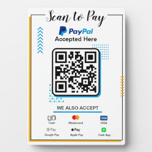 Plaque Photo Panneau d'entreprise de paiement par scan Paieme