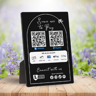 Plaque Photo Panneau d'entreprise « Scanner pour payer » avec c