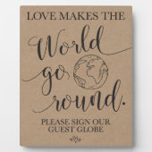 Plaque Photo Panneau du Mariage du Globe invité (Devant)