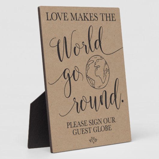 Plaque Photo Panneau du Mariage du Globe invité (Côté)